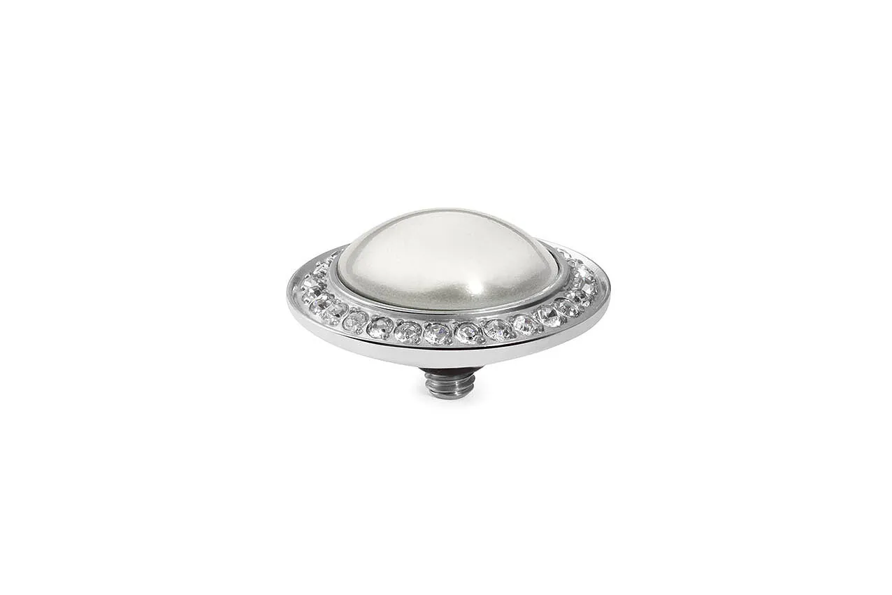 Tondo Deluxe 16 mm Light Grey Pearl Crystal Rim Silver