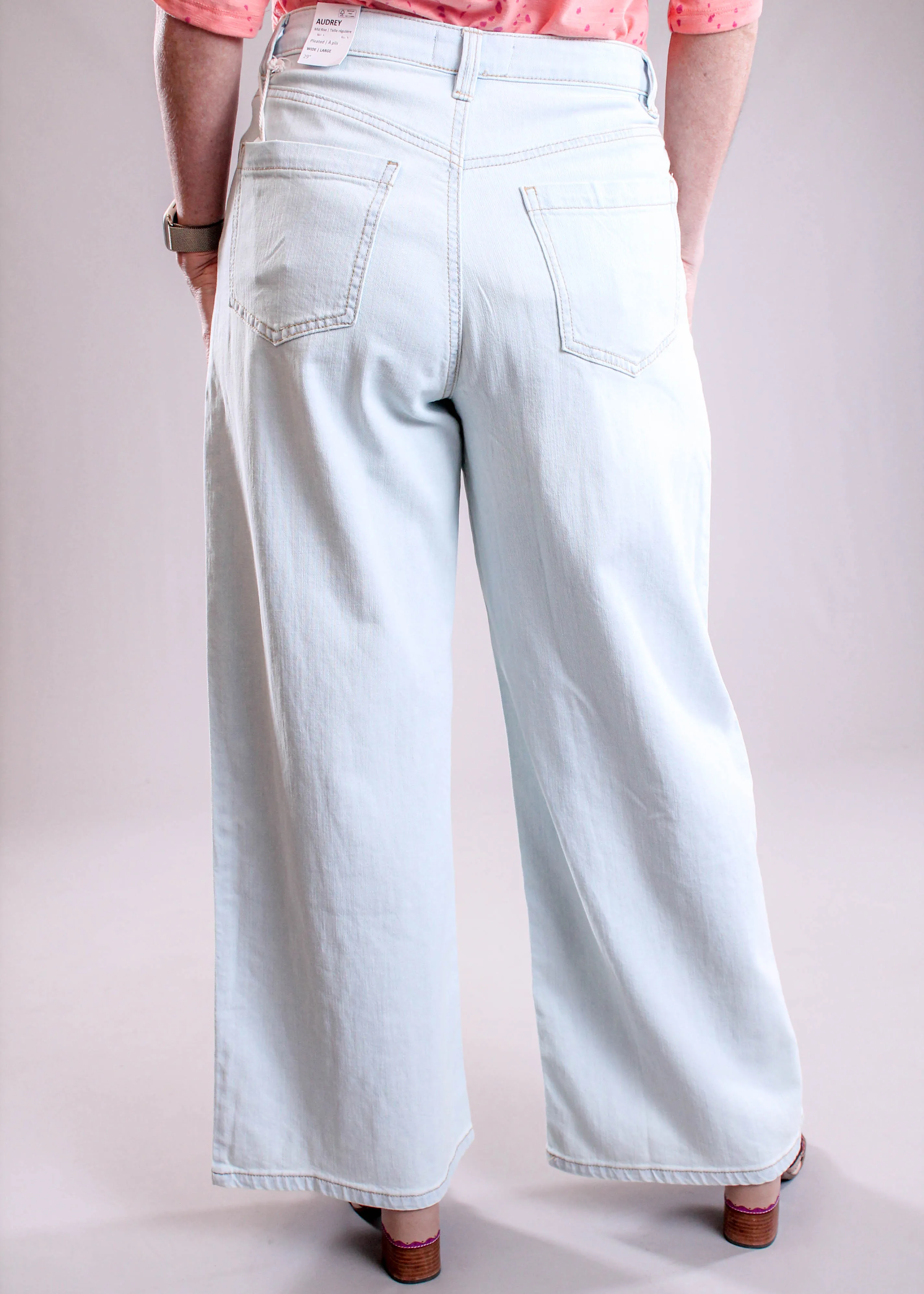 Tribal Sportswear Audrey Pleated Wide Leg Jean