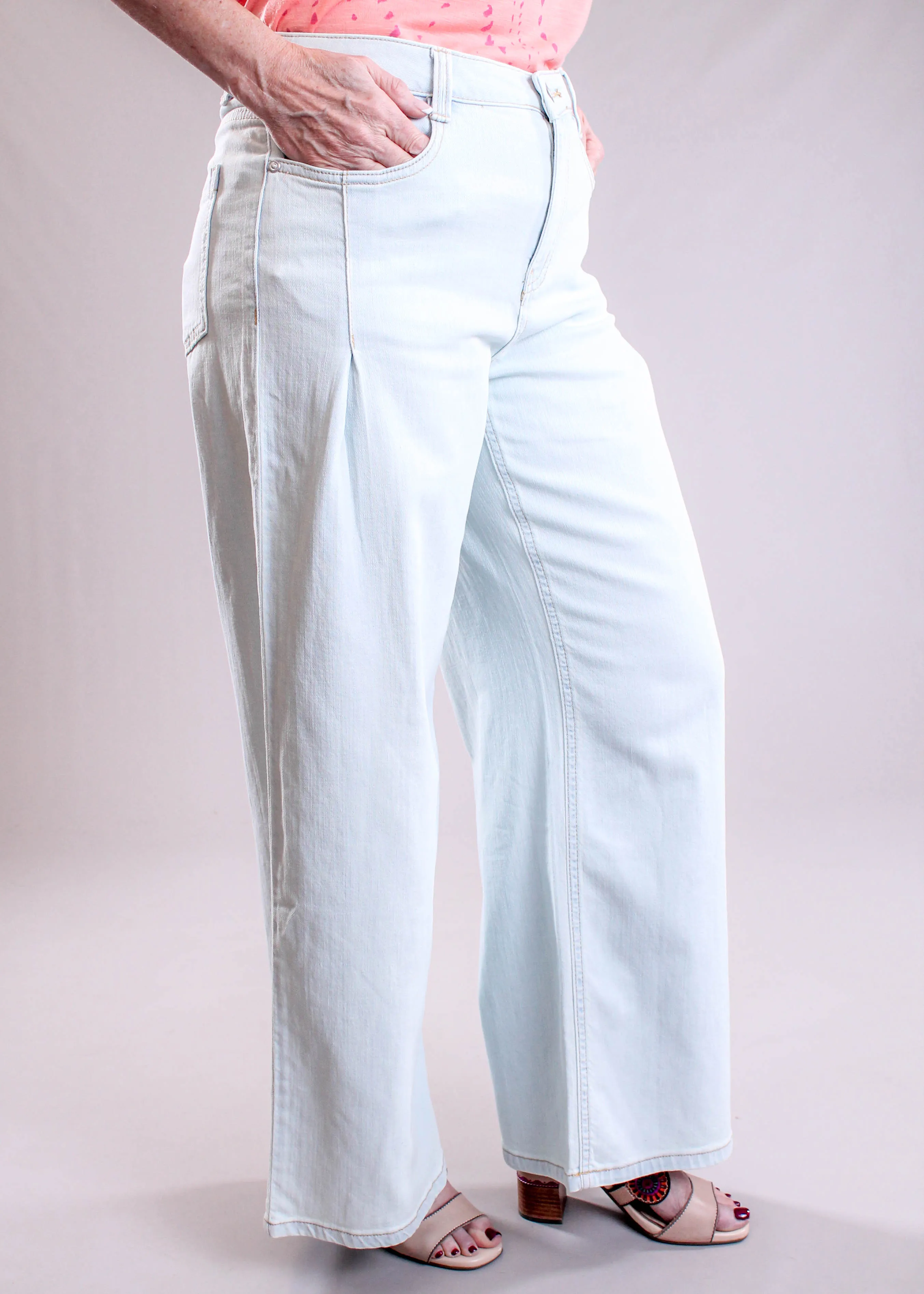 Tribal Sportswear Audrey Pleated Wide Leg Jean