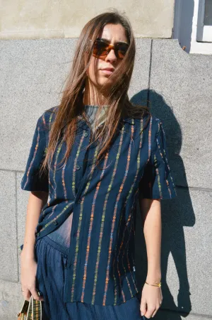 Wax Didcot Navy Stripe Shirt