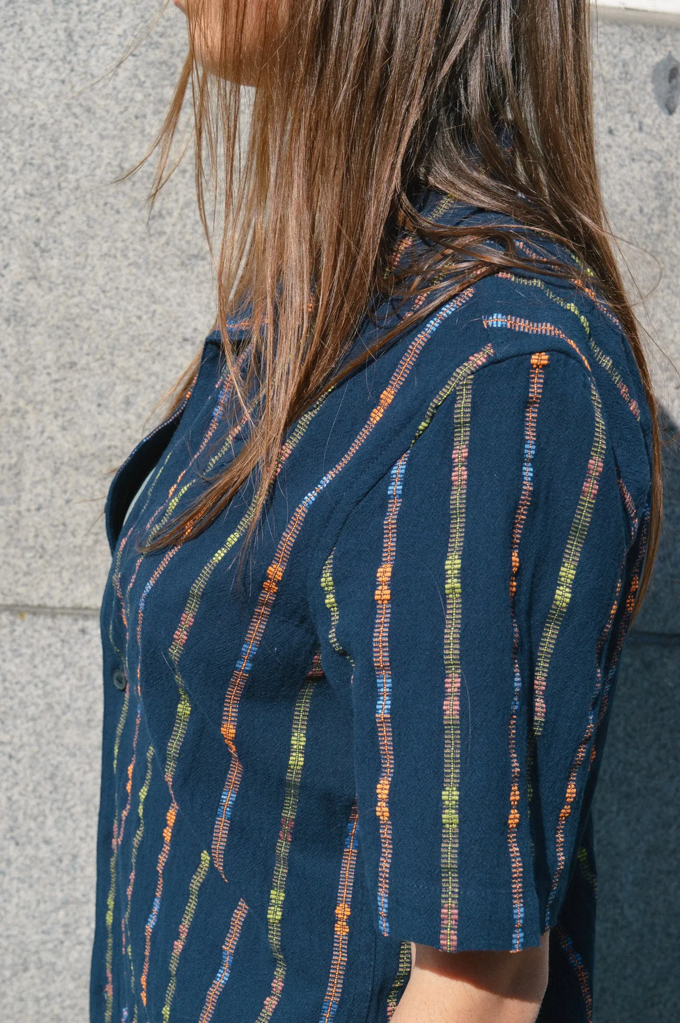 Wax Didcot Navy Stripe Shirt