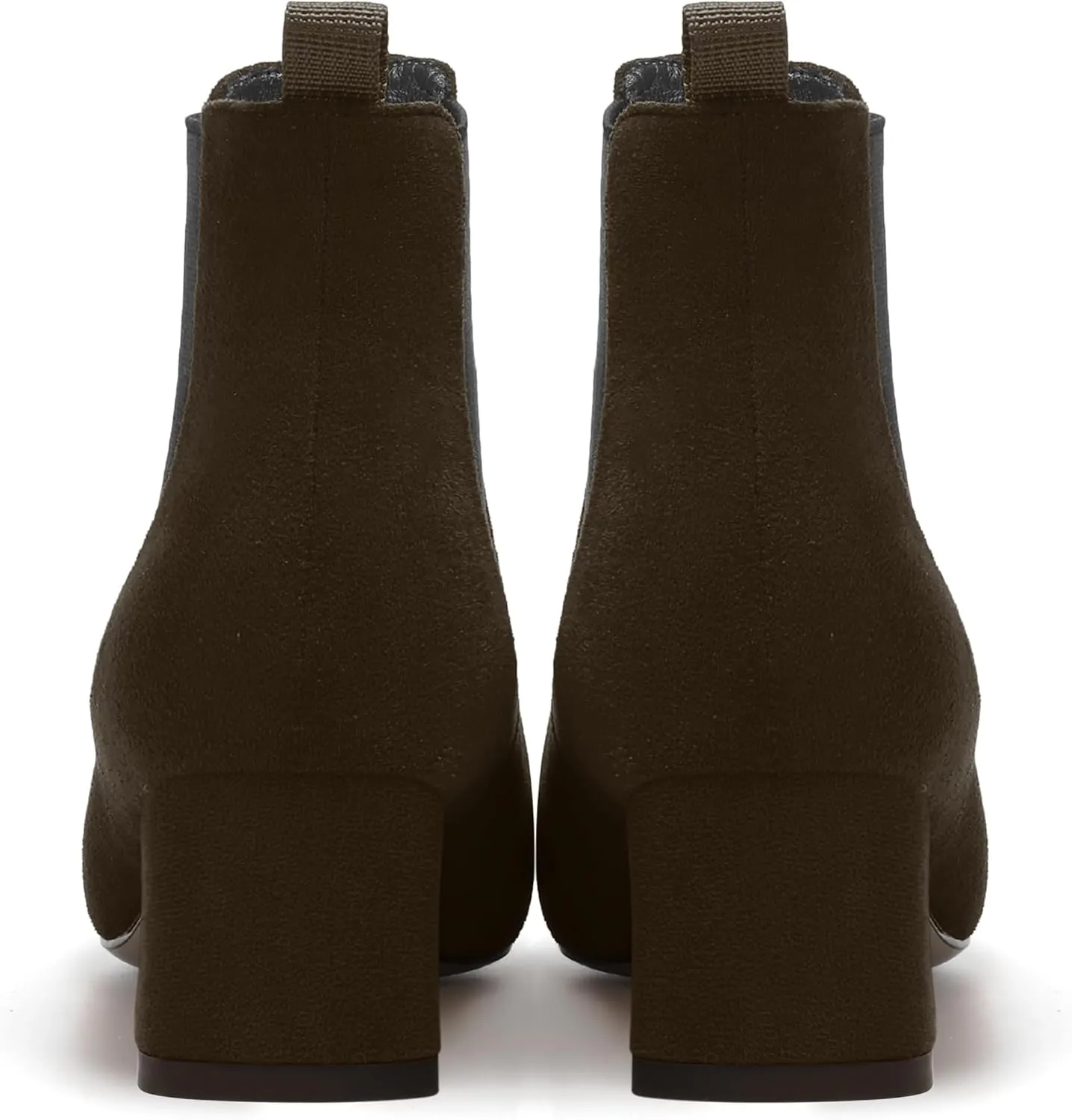WAYDERNS Womens Suede Solid Dress Pointed Toe Bungee Evening Chunky Low Heel Ankle High Boots 2 Inch
