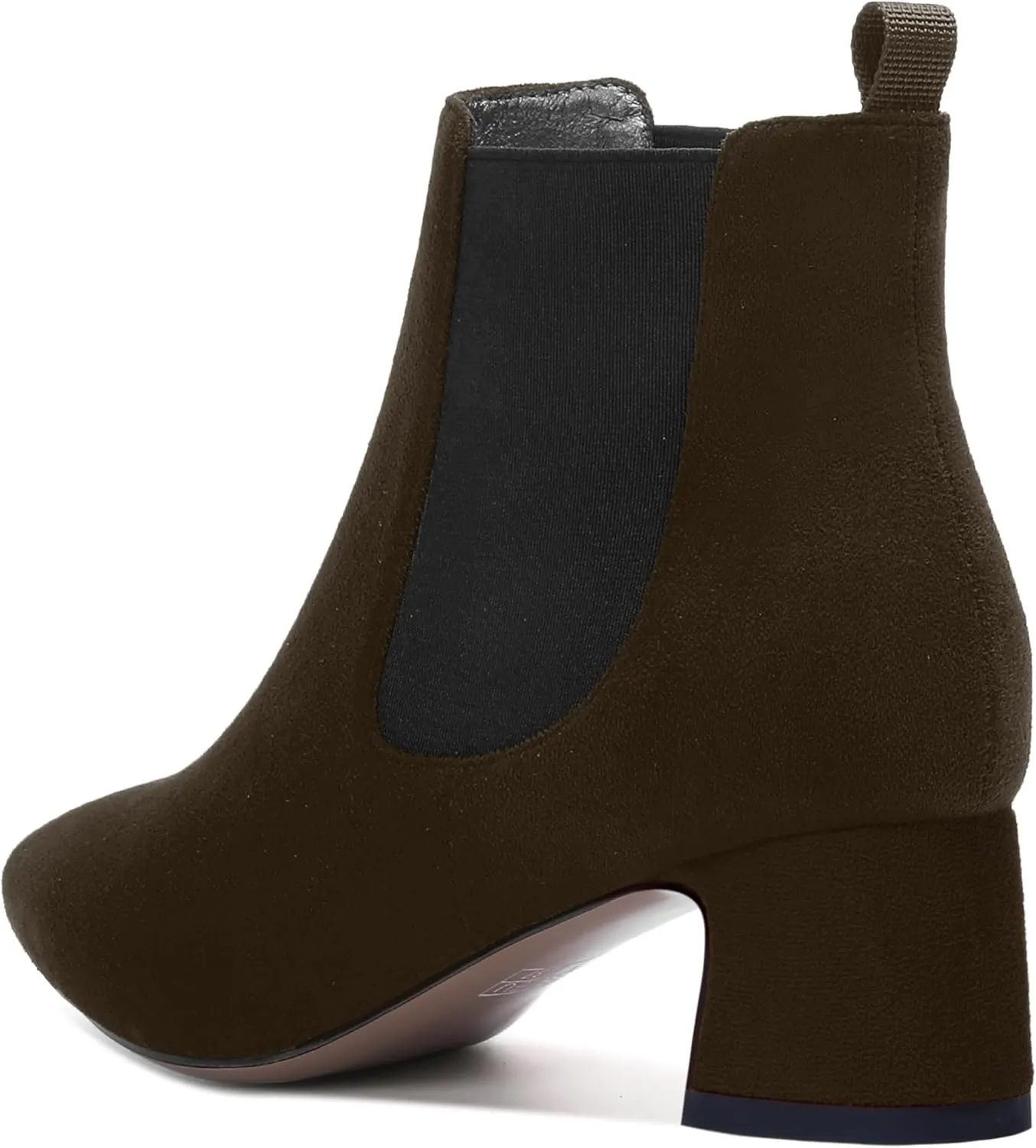 WAYDERNS Womens Suede Solid Dress Pointed Toe Bungee Evening Chunky Low Heel Ankle High Boots 2 Inch