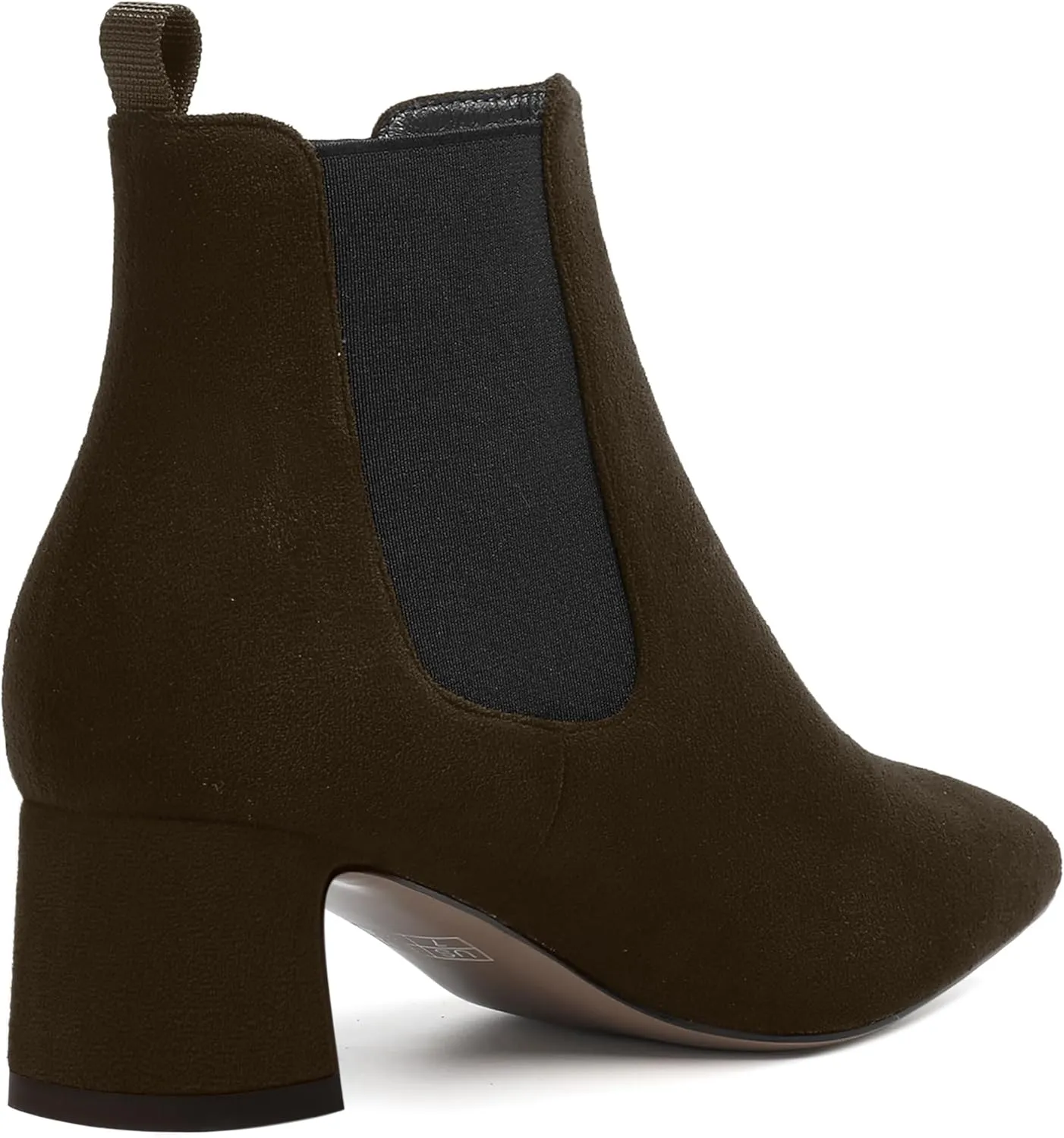 WAYDERNS Womens Suede Solid Dress Pointed Toe Bungee Evening Chunky Low Heel Ankle High Boots 2 Inch