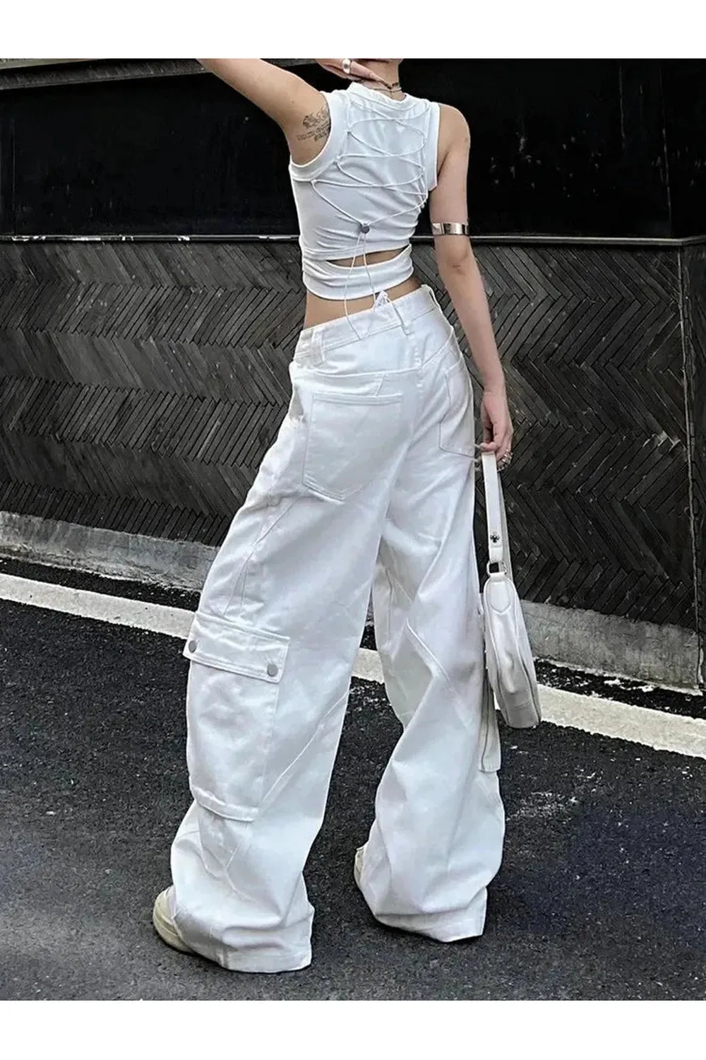 White Baggy Streetwear Pants