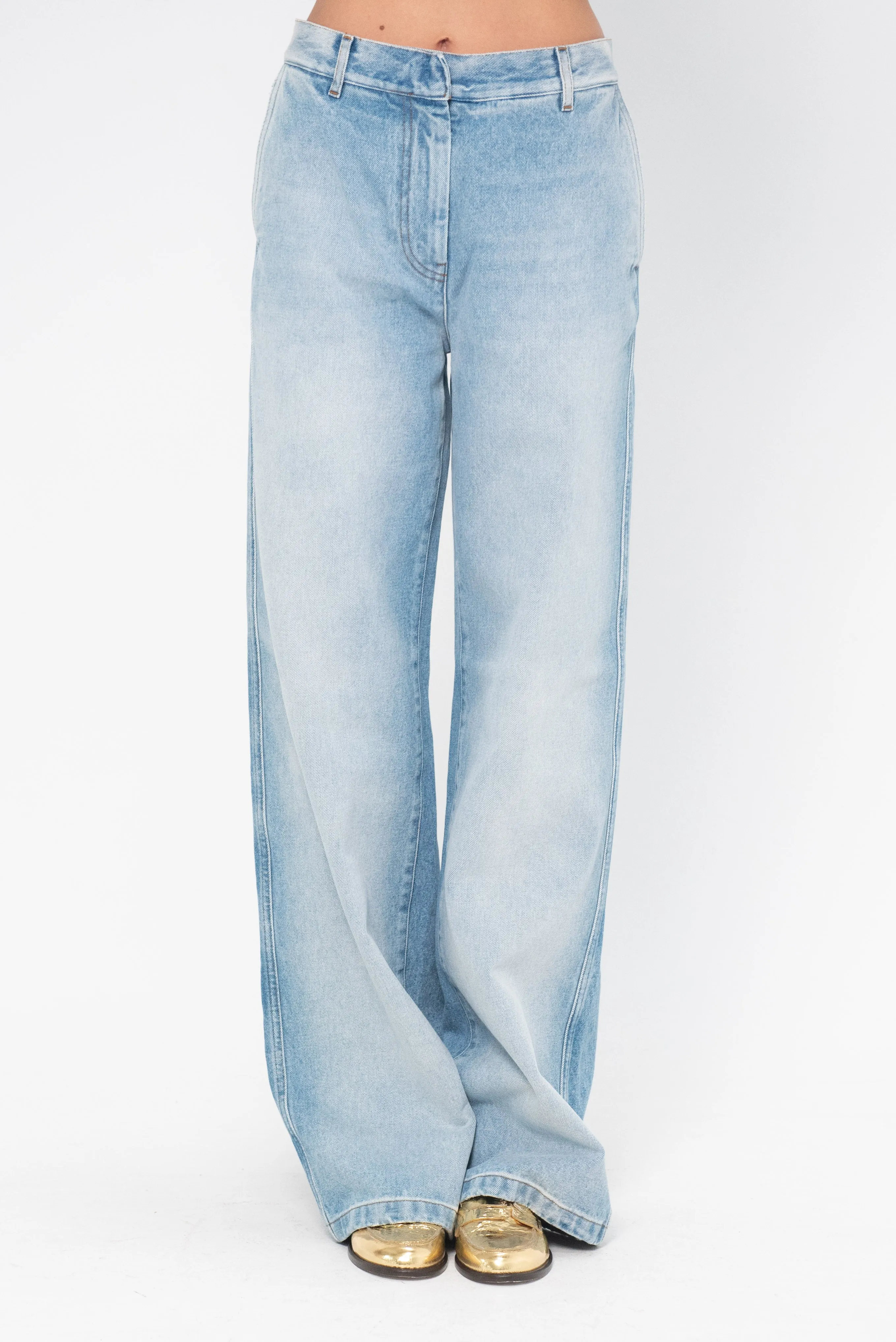 Wide Leg Denim, Light Blue
