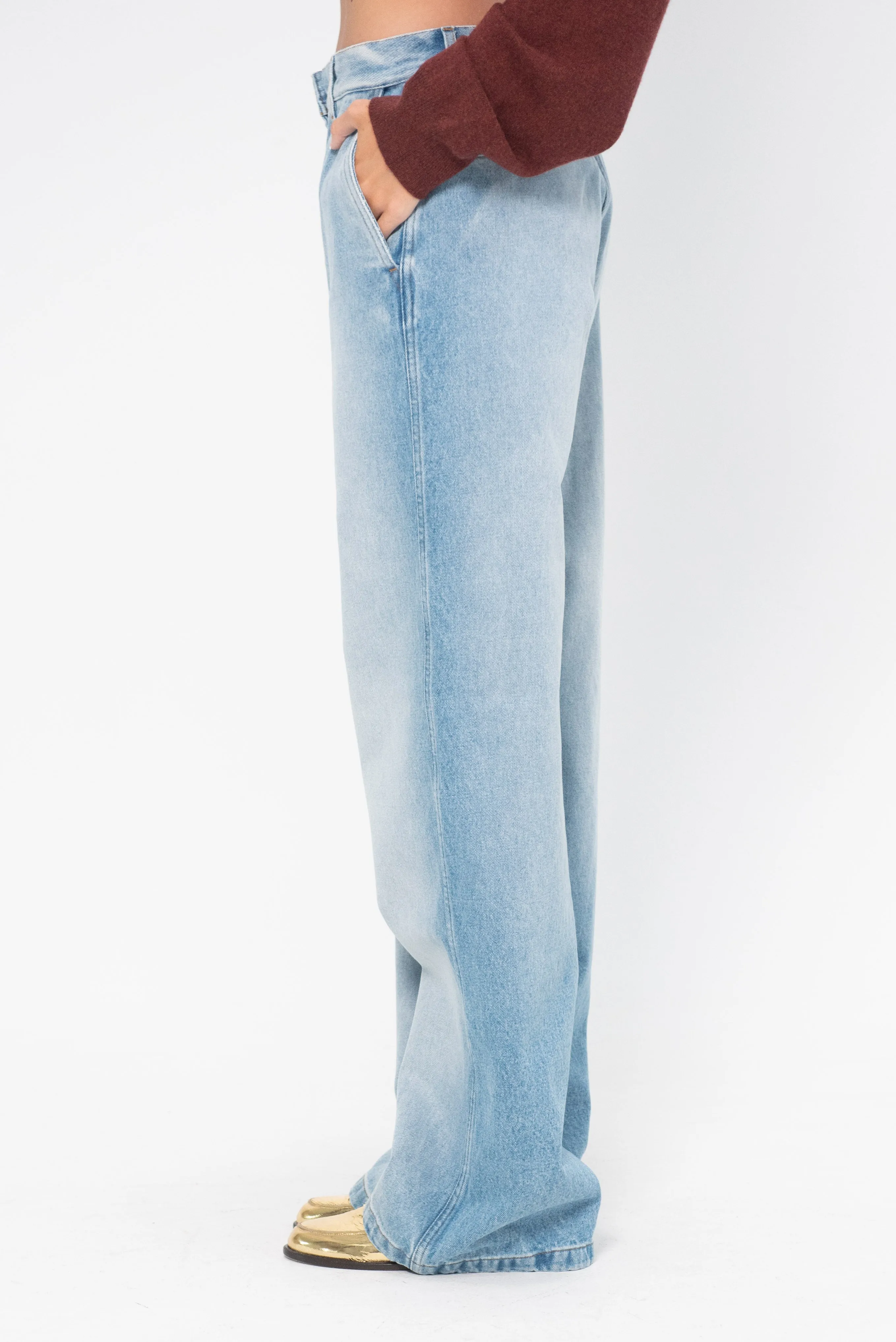 Wide Leg Denim, Light Blue