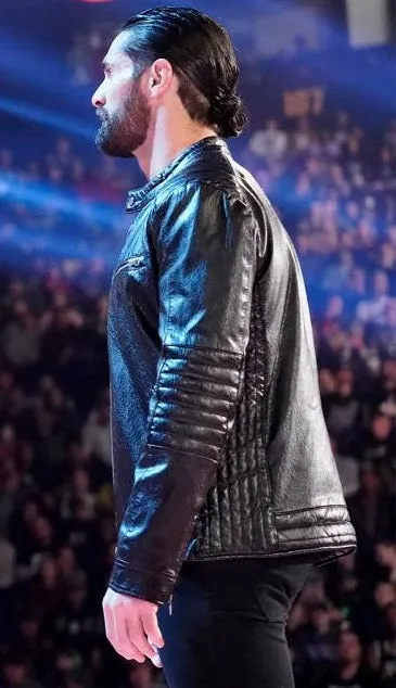 WWE Seth Rollins Black Stylish Leather Jacket by TJS