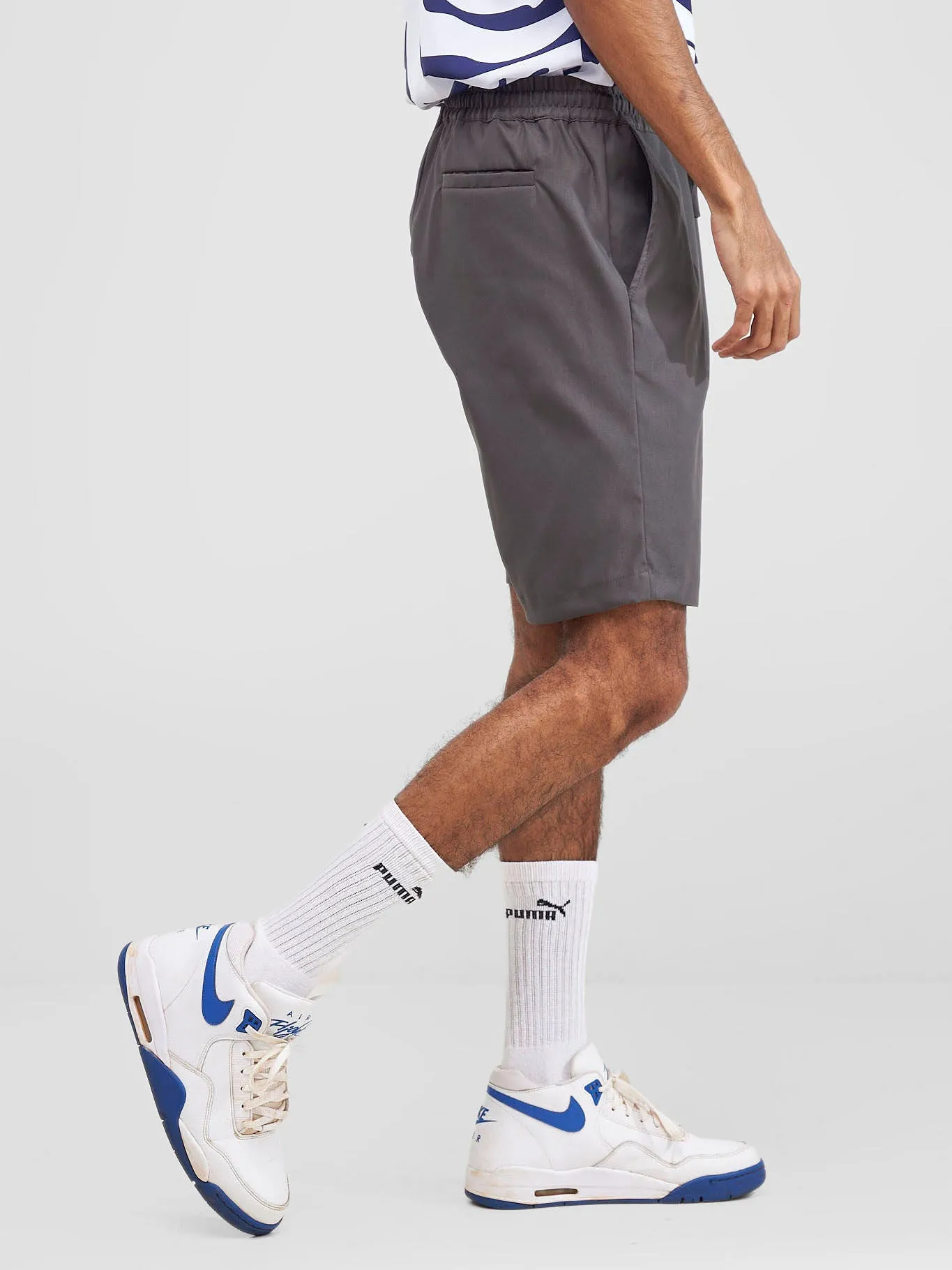 Zoya Shani Men's Drawstring Shorts - Dark Grey