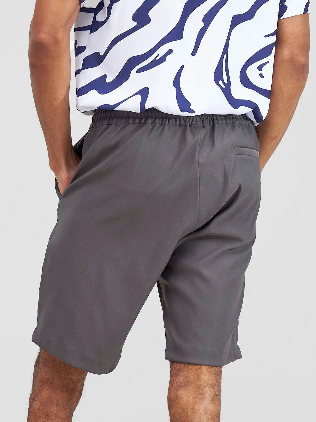 Zoya Shani Men's Drawstring Shorts - Dark Grey